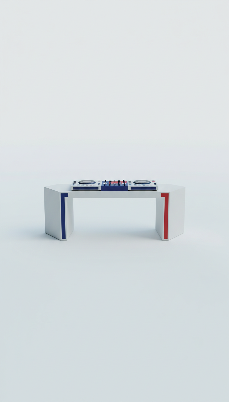 Minimalist DJ Booth With Acrylic Facade